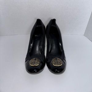 Tory Burch patent leather wedge shoes. Size 7/7.5.